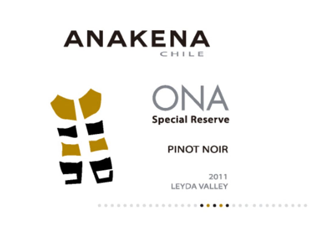 Anakena Wines Ona Special Reserve Pinot Noir 2011 Front Label