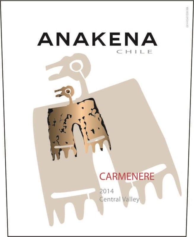 Anakena Wines Rapel Valley Carmenere 2014 Front Label