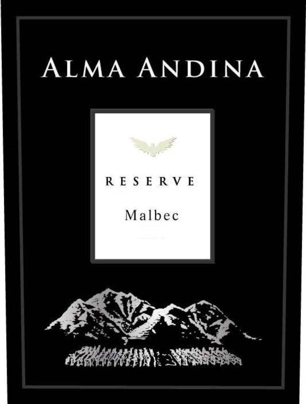 Andean Vineyards Alma Andina Reserve Malbec 2014 Front Label