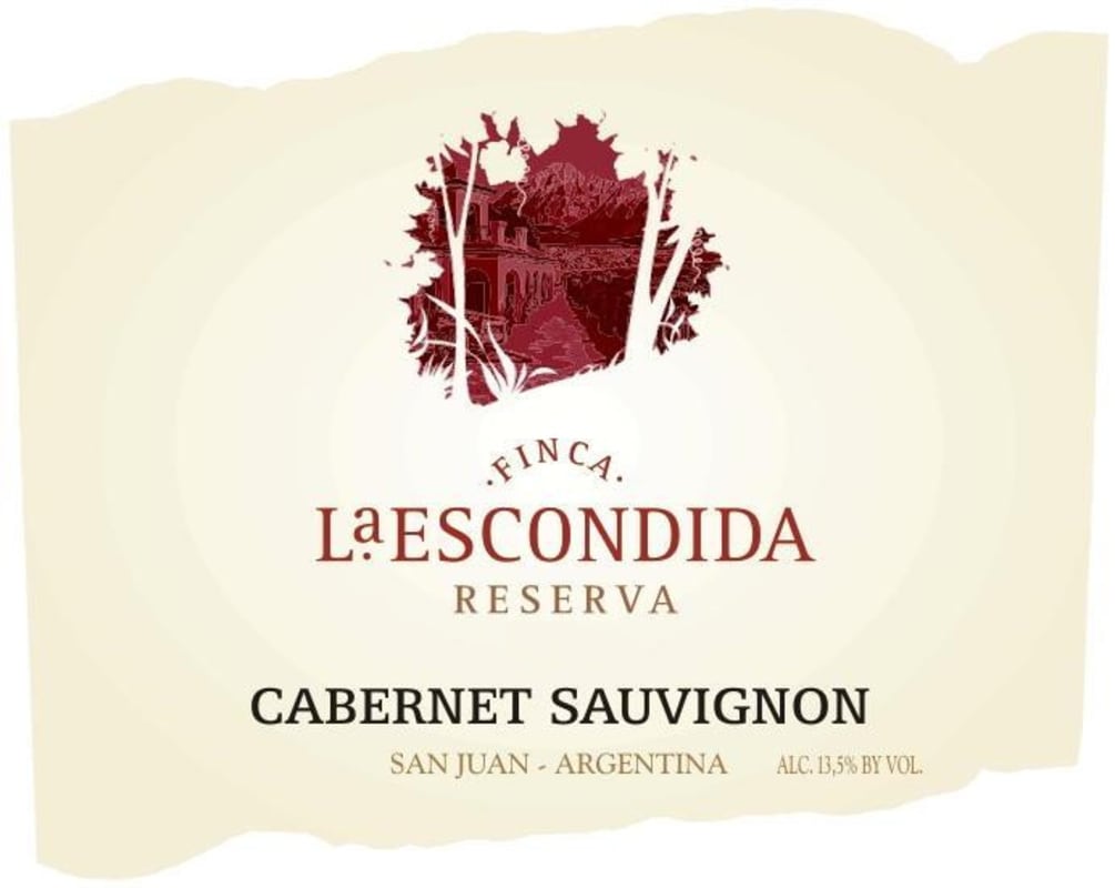 Andean Vineyards San Juan Finca la Escondida Reserve Cabernet Sauvignon 2010 Front Label