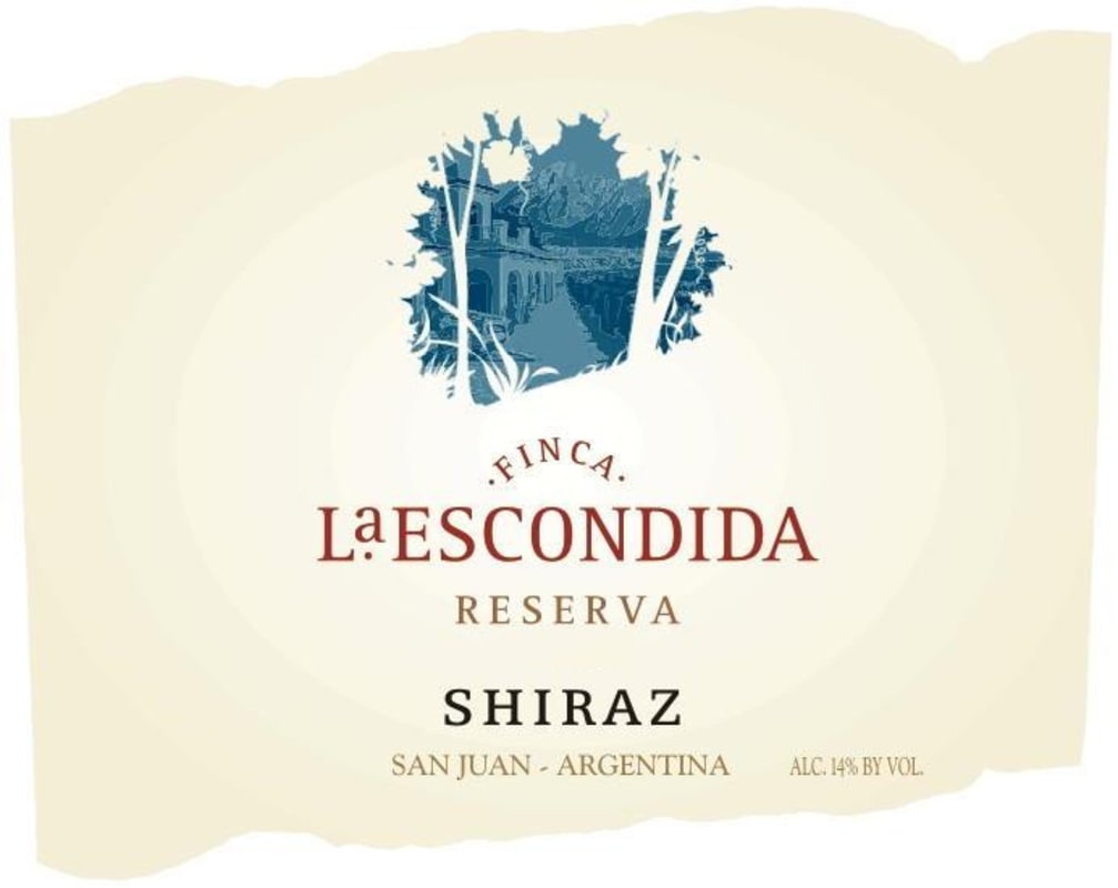 Andean Vineyards Finca la Escondida Reserva Shiraz 2005 Front Label