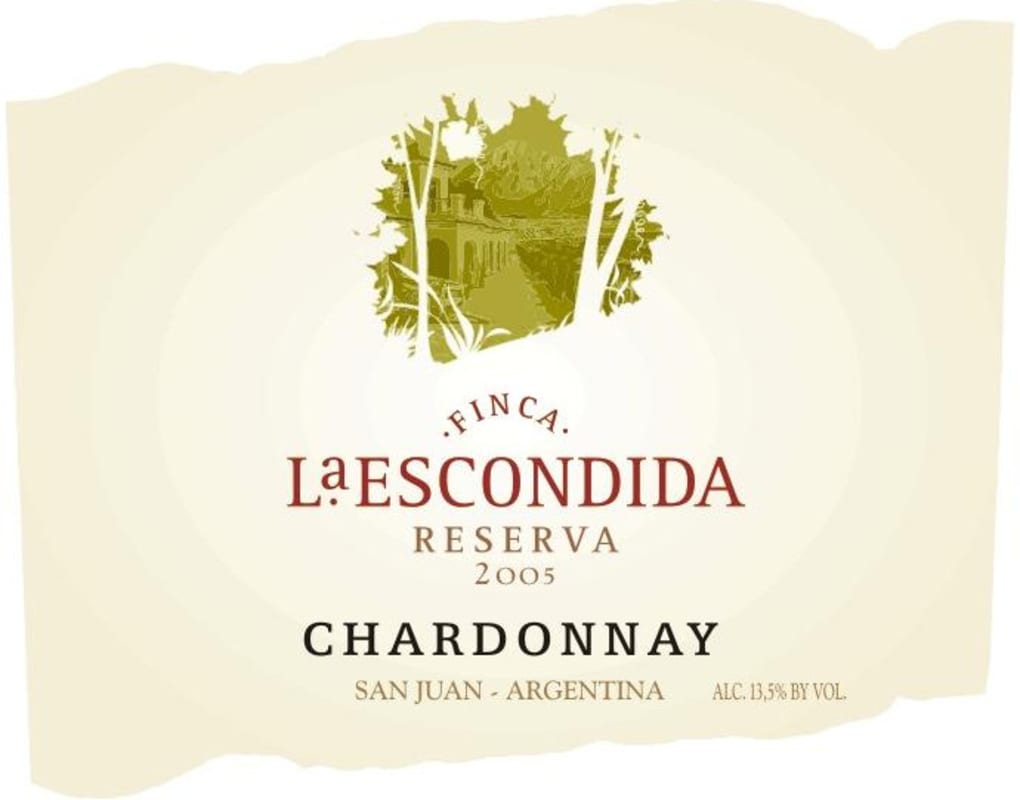 Andean Vineyards San Juan Finca la Escondida Reserva Chardonnay 2005 Front Label