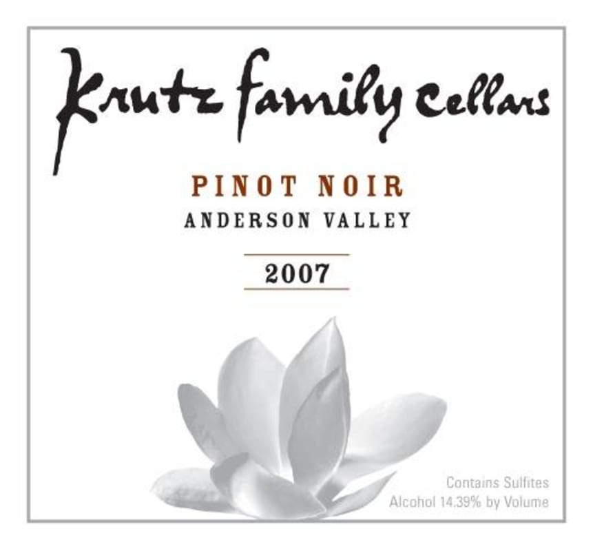 Krutz Family Cellars Pinot Noir 2007 Front Label