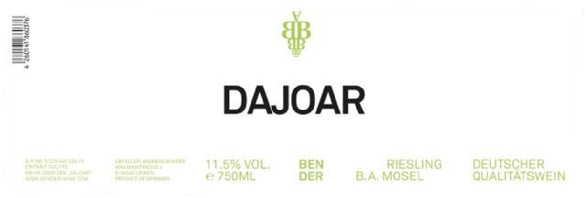 Andreas Bender Mosel Dajoar 2015 Front Label
