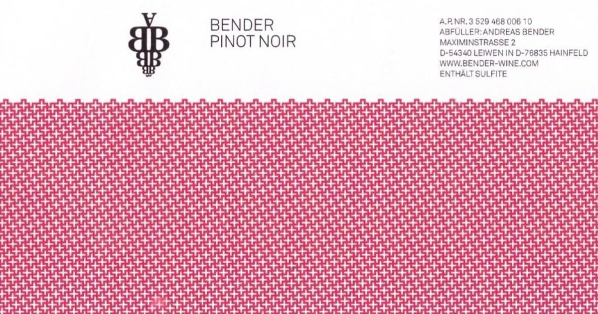 Andreas Bender Pinot Noir 2008 Front Label
