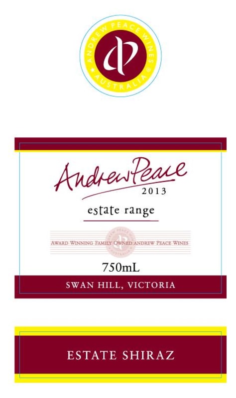 Andrew Peace Wines Estate Shiraz 2013 Front Label