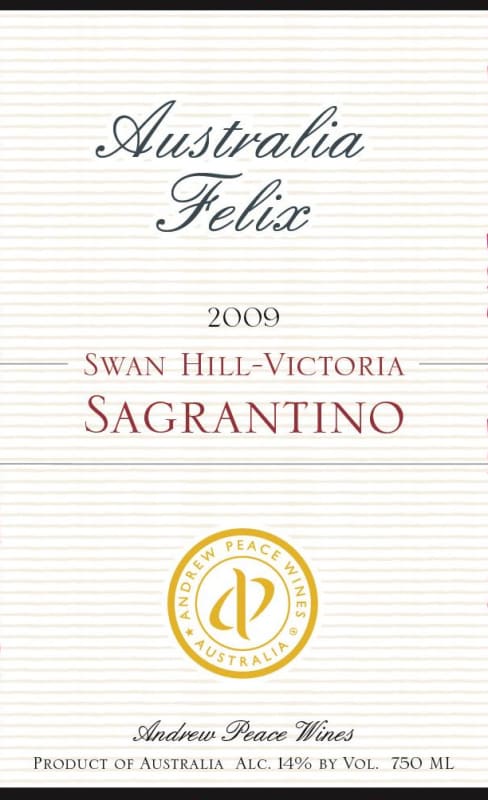 Andrew Peace Wines Australia Felix Sagrantino 2009 Front Label