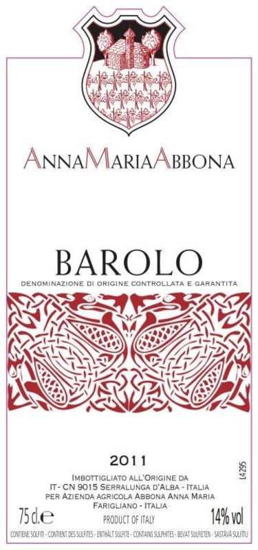 Anna Maria Abbona Barolo 2011 Front Label