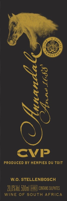 Annandale Wines CVP Cape Vintage Port 2004 Front Label
