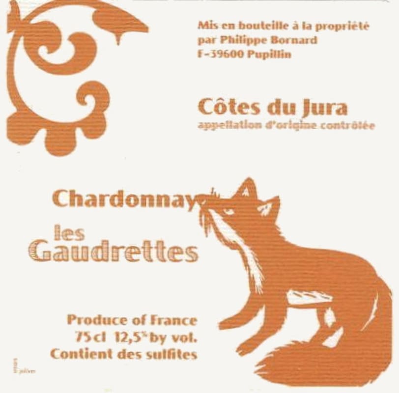 Annie et Philippe Bornard Cotes du Jura Chardonnay Les Gaudrettes 2013 Front Label
