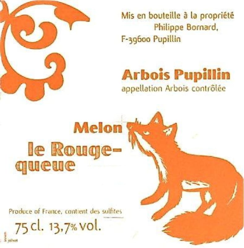 Annie et Philippe Bornard Arbois Pupillin Melon Le Rouge Queue 2008 Front Label