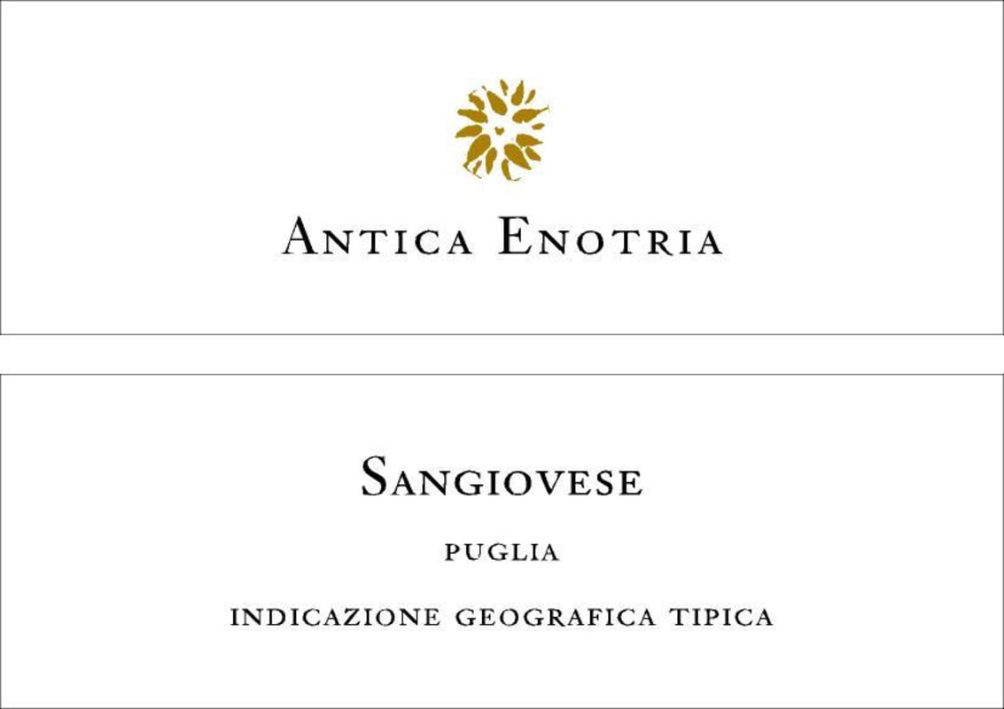 Antica Enotria Sangiovese 2015 Front Label