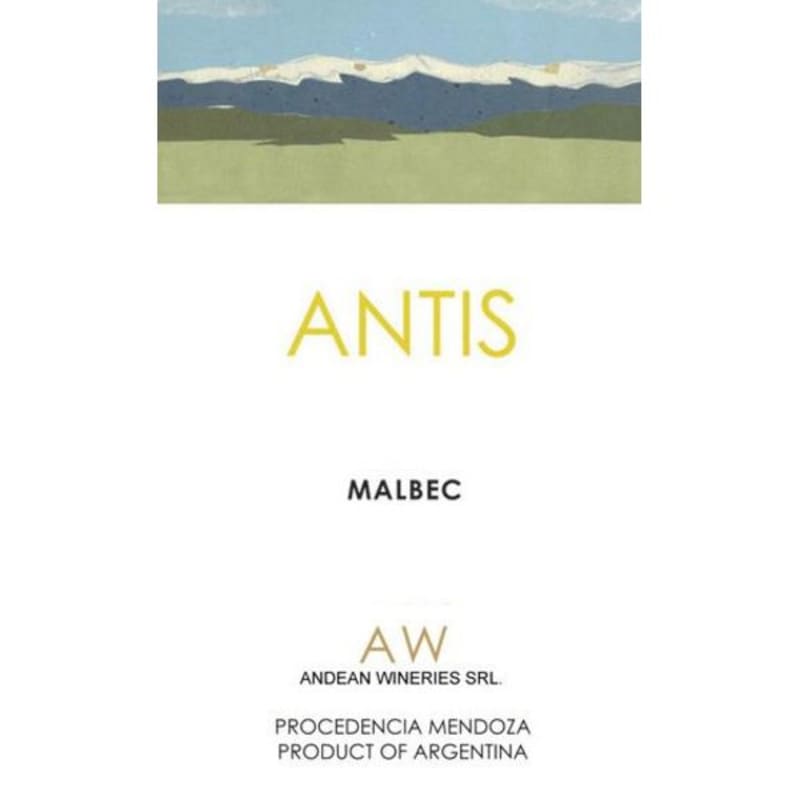 Antis Wines Andean Malbec 2014 Front Label