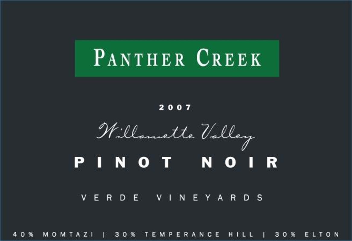 Panther Creek Verde Vineyards Pinot Noir 2007 Front Label
