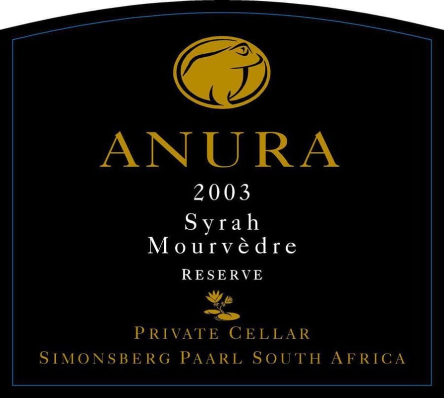Anura Vineyards Private Cellar Reserve Syrah Mourvedre 2003 Front Label