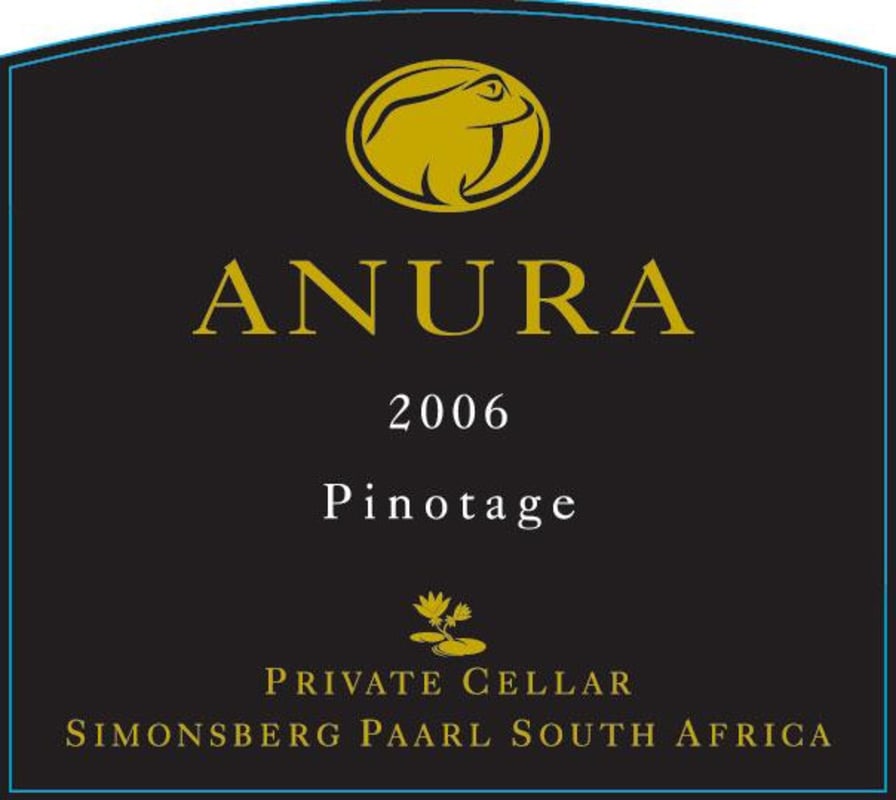 Anura Vineyards Private Cellar Pinotage 2006 Front Label