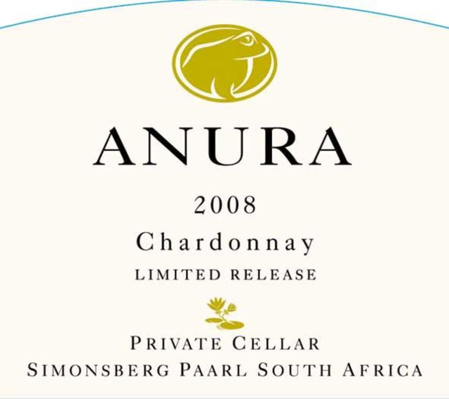 Anura Vineyards Private Cellar Limited Release Chardonnay 2008 Front Label
