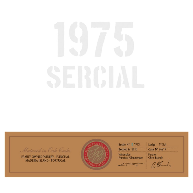 Blandy's Colheita Sercial Single Harvest Madeira 1975 Front Label