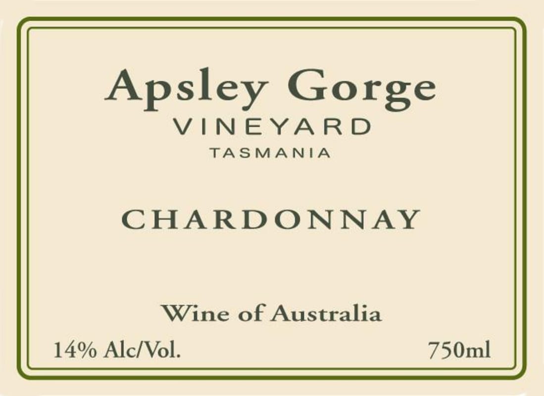 Apsley Gorge Vineyard Chardonnay 2013 Front Label