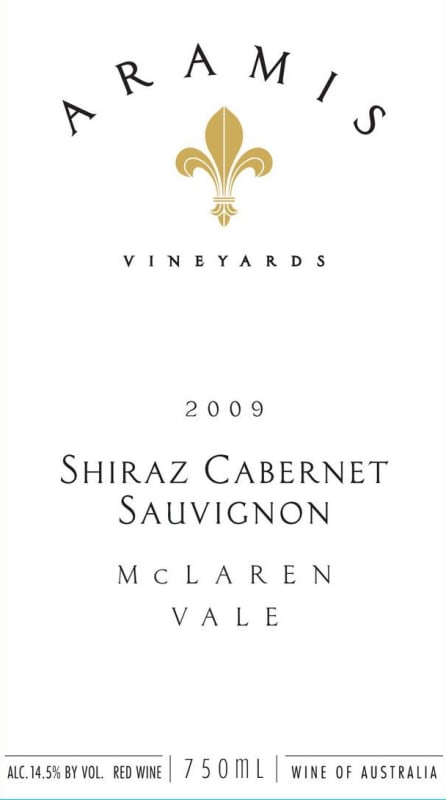 Aramis Vineyards White Label Shiraz Cabernet Sauvignon 2009 Front Label