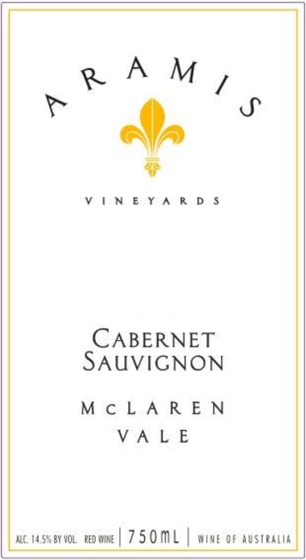 Aramis Vineyards White Label Cabernet Sauvignon 2012 Front Label