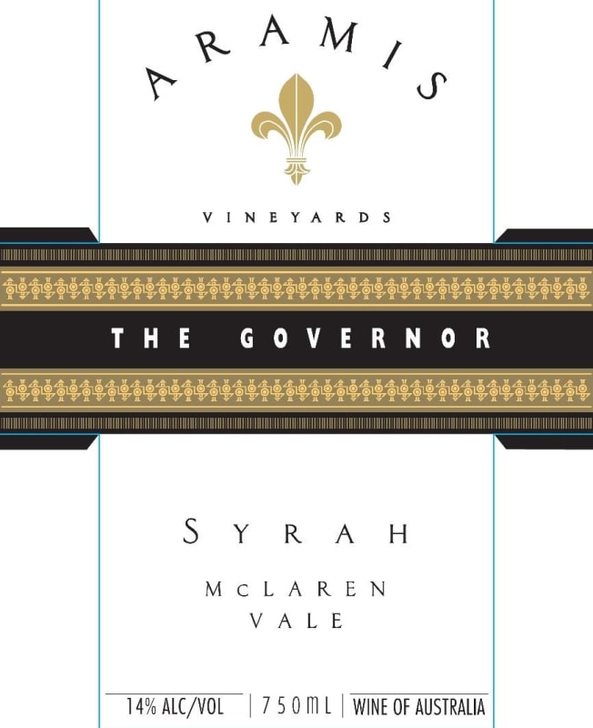 Aramis Vineyards The Governor Syrah 2009 Front Label