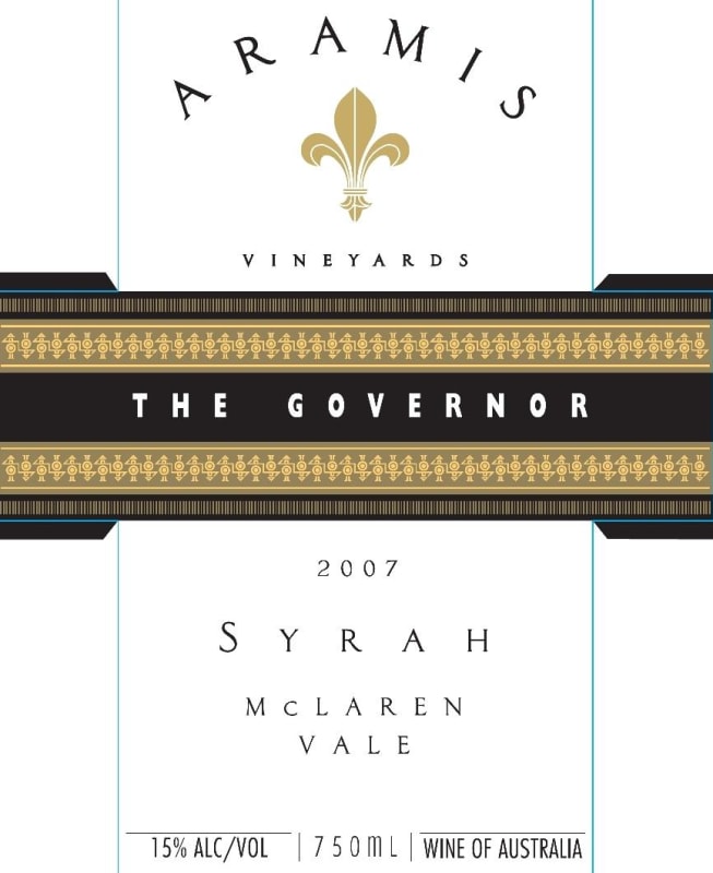 Aramis Vineyards The Governor Syrah 2007 Front Label