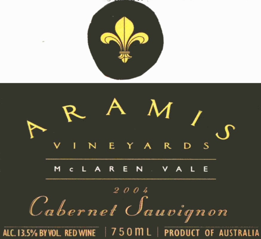 Aramis Vineyards Black Label Cabernet Sauvignon 2004 Front Label