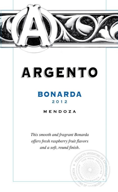Argento Bonarda 2012 Front Label