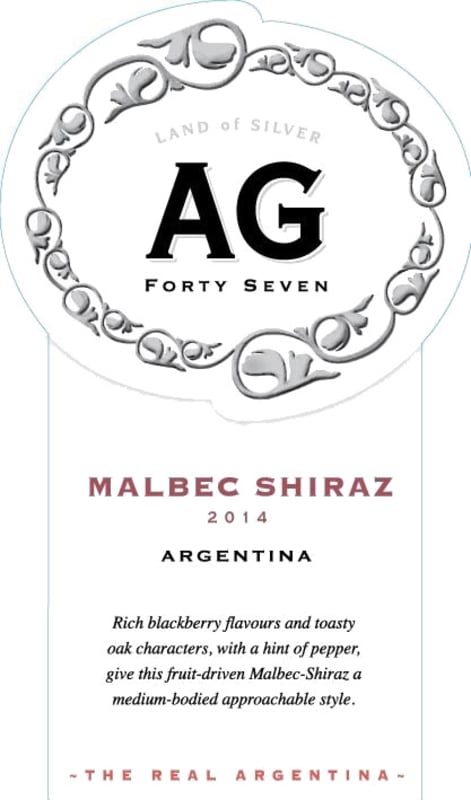 Argento AG Forty Seven Malbec Shiraz 2014 Front Label
