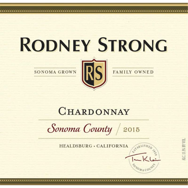 Rodney Strong Sonoma Chardonnay 2015 Front Label