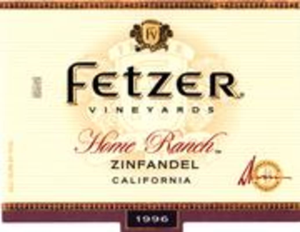 Fetzer Home Ranch Zinfandel 1996 Front Label