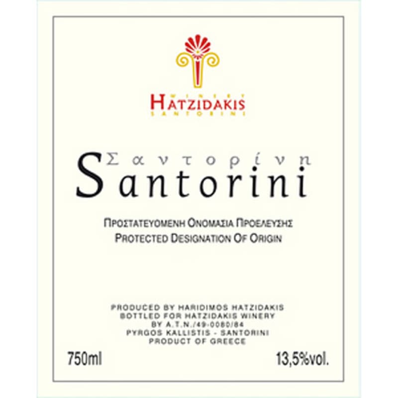 Hatzidakis Santorini 2015 Front Label