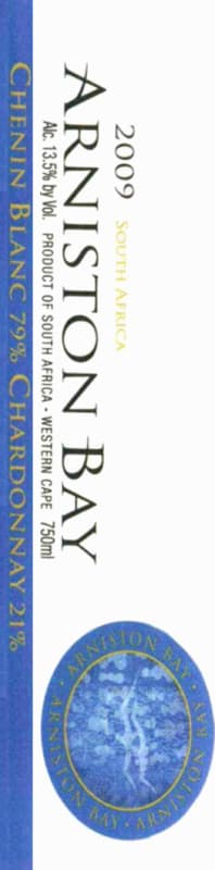Arniston Bay Wines Stellenbosch Chenin Blanc Chardonnay 2009 Front Label