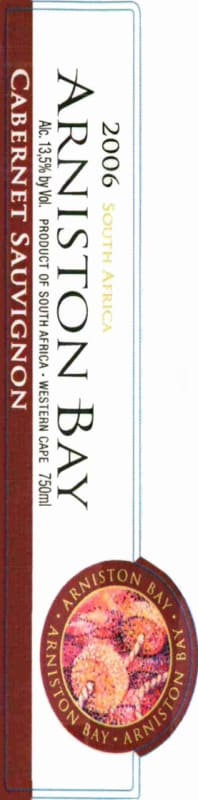 Arniston Bay Wines Western Cape Cabernet Sauvignon 2006 Front Label