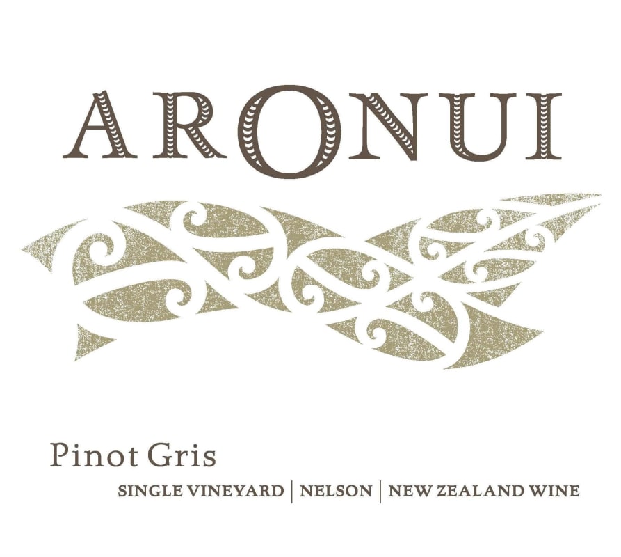 Aronui Wines Single Vineyard Pinot Gris 2016 Front Label