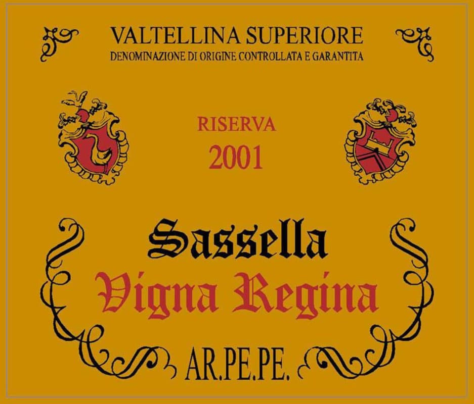 Ar. Pe. Pe. Valtellina Superiore Sassella Vigna Regina Riserva 2001 Front Label