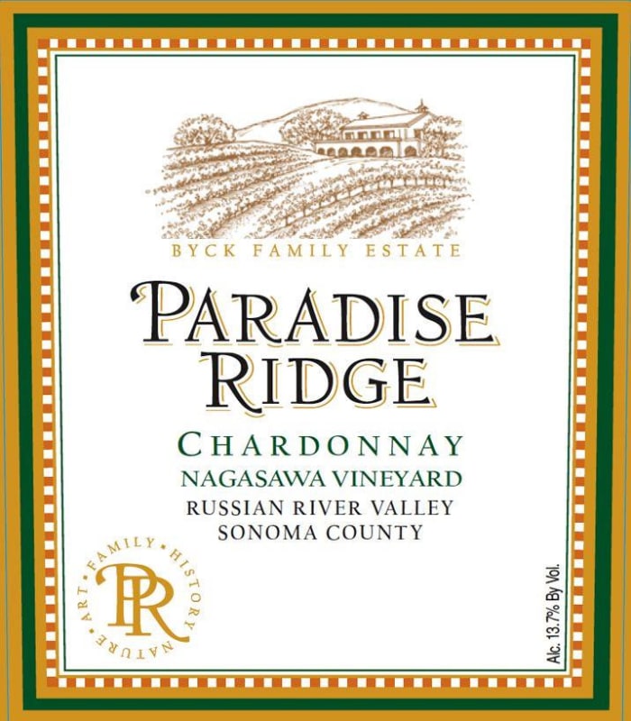 Paradise Ridge Nagasawa Vineyard Chardonnay 2008 Front Label