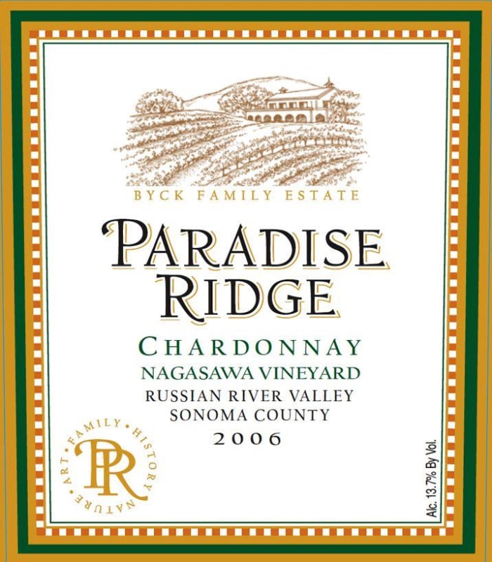 Paradise Ridge Nagasawa Vineyard Chardonnay 2006 Front Label