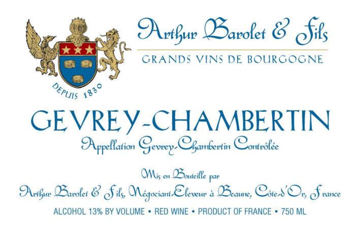 Arthur Barolet & Fils Gevrey-Chambertin 2007 Front Label