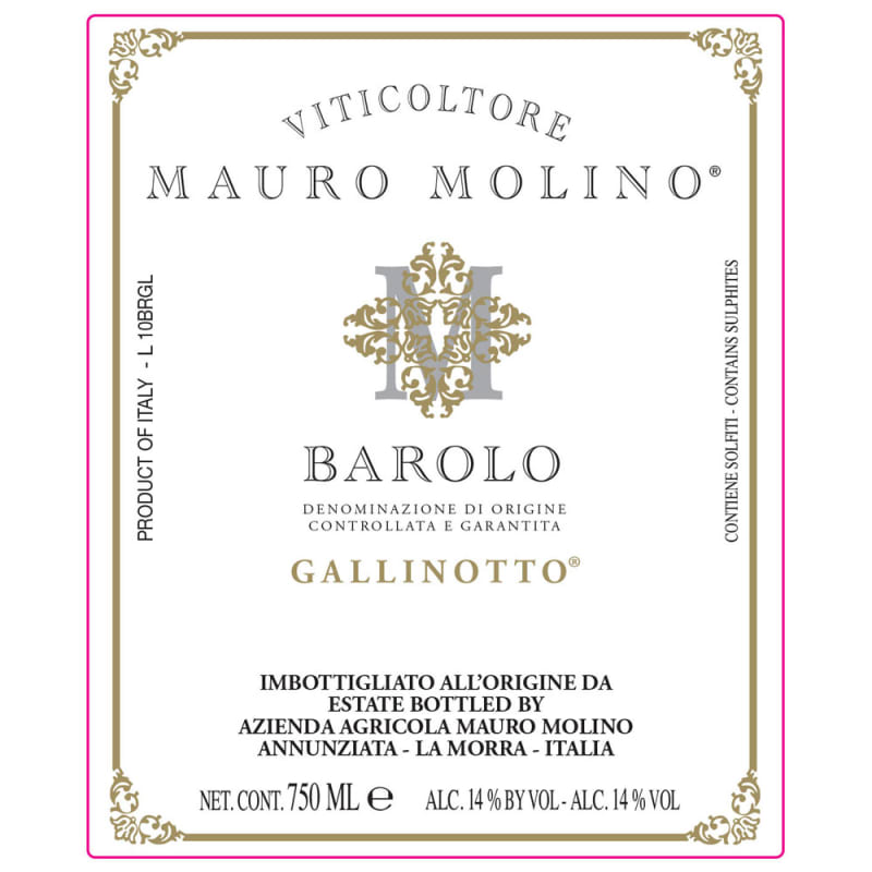 Mauro Molino Barolo Gallinotto 2013 Front Label