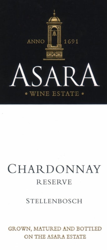 Asara Wine Estate Stellenbosch Reserve Chardonnay 2008 Front Label