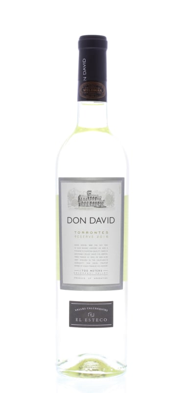 El Esteco Don David Reserve Torrontes 2016 Front Bottle Shot