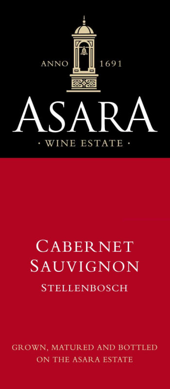 Asara Wine Estate Stellenbosch Cabernet Sauvignon 2012 Front Label