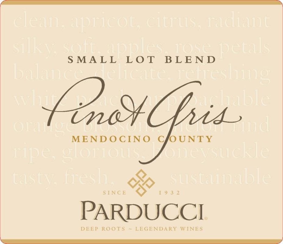 Parducci Small Lot Blend Pinot Gris 2013 Front Label