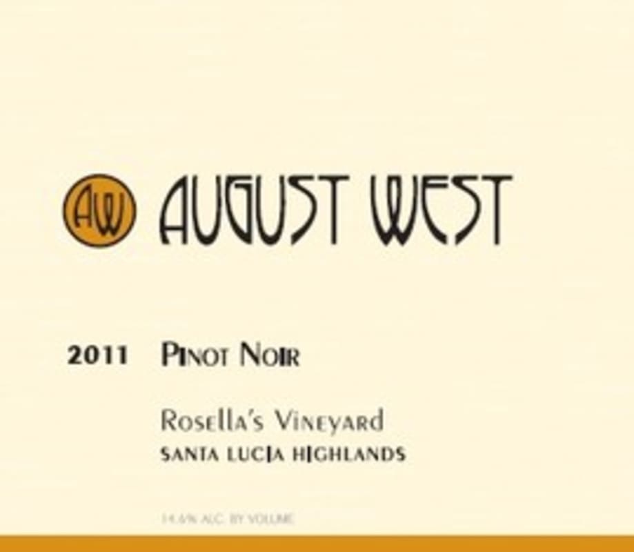 August West Rosella's Vineyard Pinot Noir 2011 Front Label