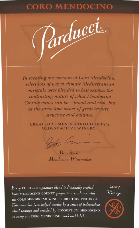 Parducci Coro 2007 Front Label