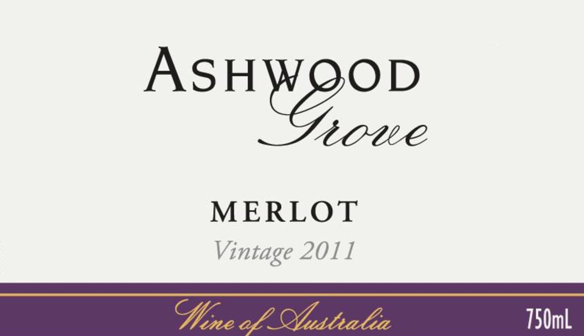 Ashwood Grove Wines Merlot 2000 Front Label