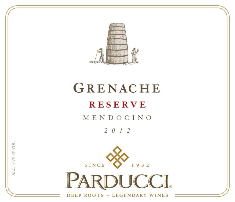 Parducci Reserve Grenache 2012 Front Label