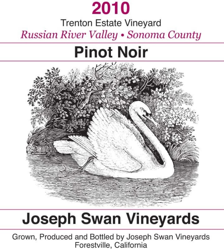 Joseph Swan Trenton Estate Vineyard Pinot Noir 2010 Front Label